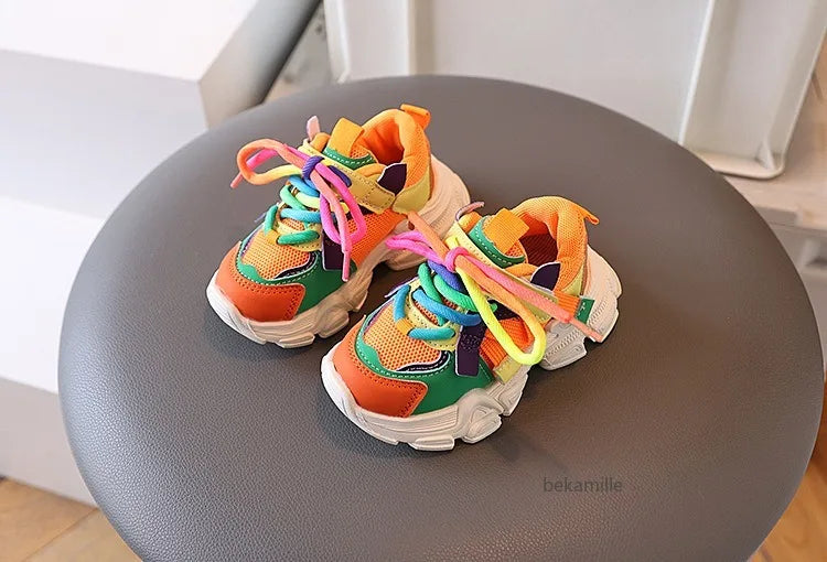 Kids Colorful Mesh Sneakers – Breathable All-Season Sport Shoes