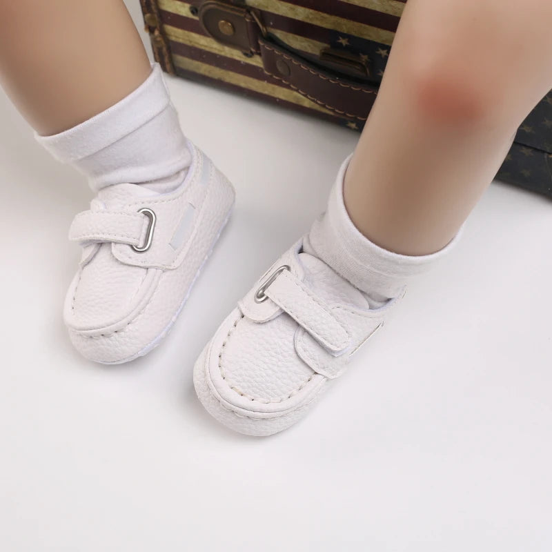 Baby Christening Shoes (0–18M) – PU Leather Moccasins for Boys & Girls