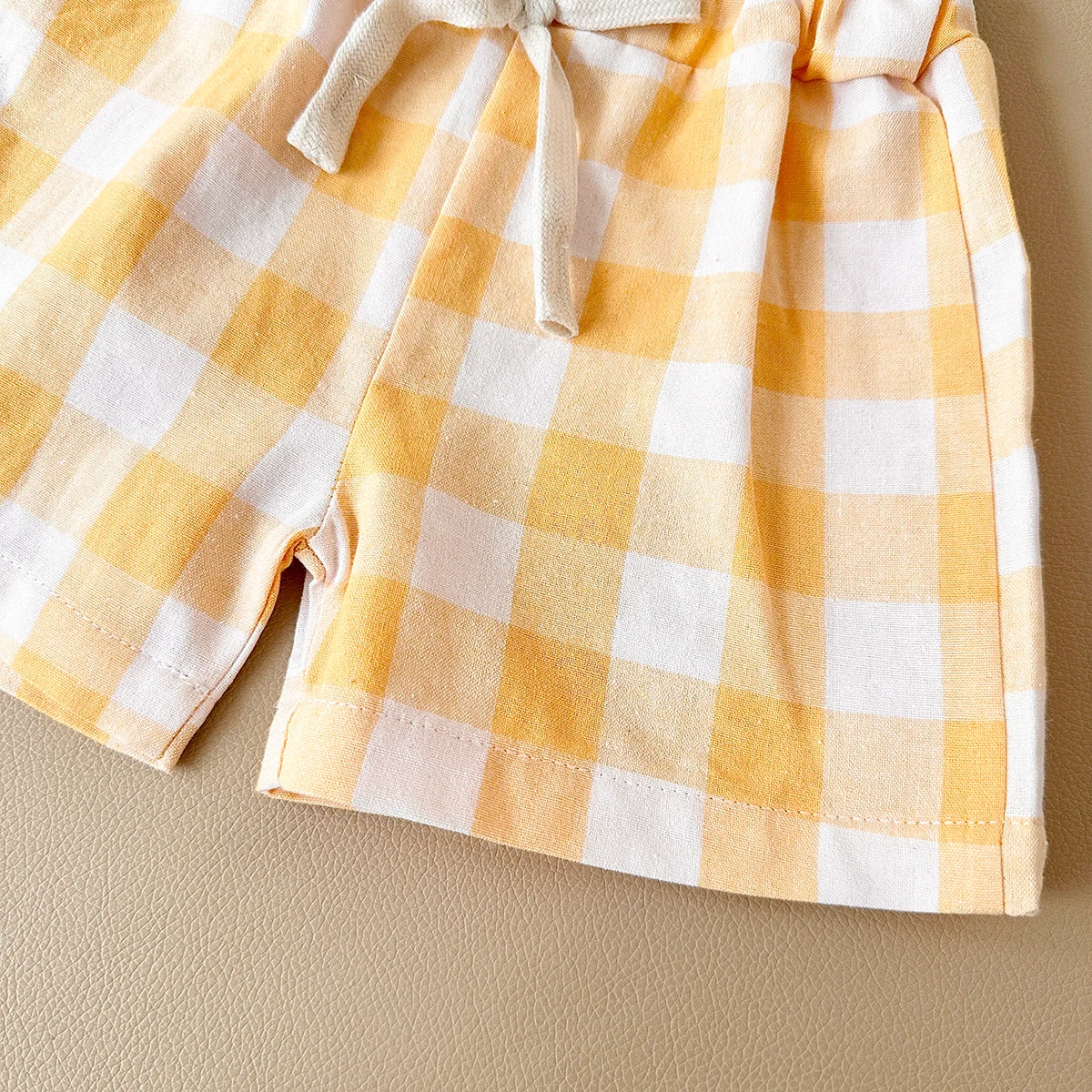 2PCS Baby Boys Girls Clothes Set T-shirt & Checkered Shorts 0-3Y