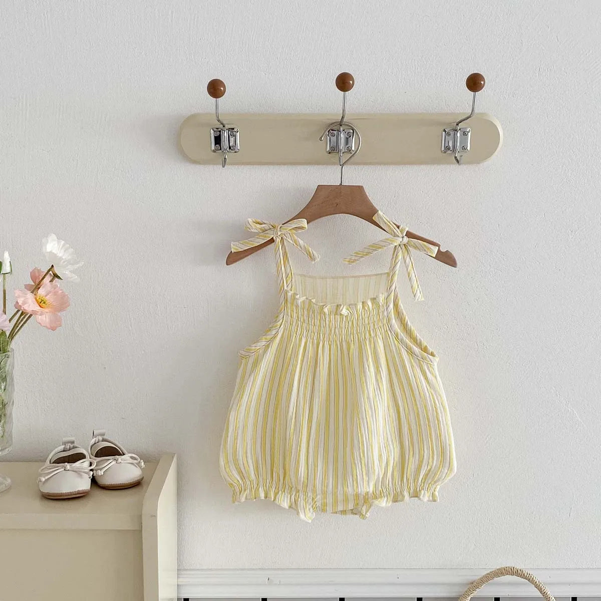 Baby Summer Striped Suspender Jumpsuit