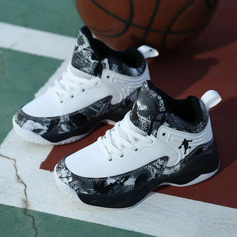 Kids 2025 Basketball Sneakers – Thick Sole Non-Slip Sports Shoes