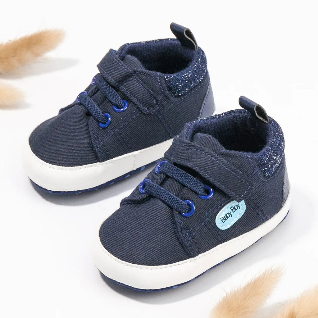 Baby Walking Shoes (0–1Y) – Soft Sole Canvas Casual Shoes