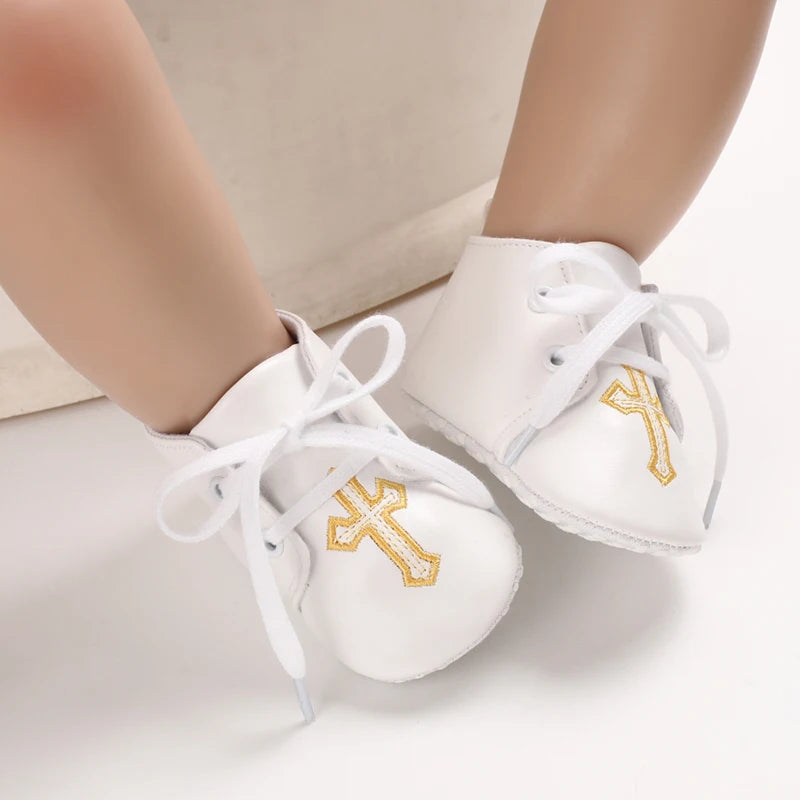Infant Spring Sneakers (0–18M) – White Non-Slip Soft-Soled Shoes