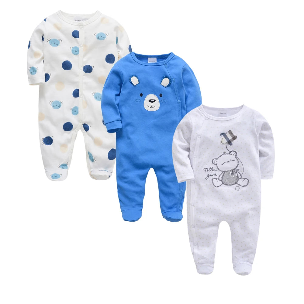 3/4 Pcs Girls  Jumpsuit 0-12 M