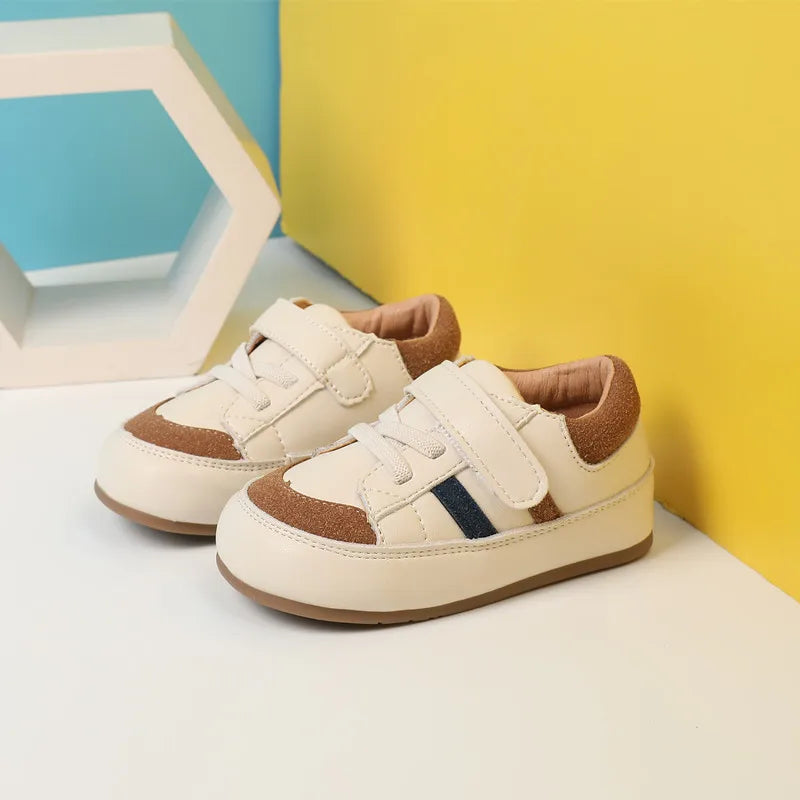 Baby & Toddler Leather Sneakers (0–5Y) – Soft Sole Outdoor Shoes