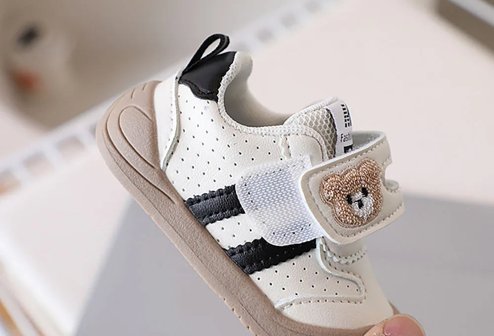 Kids PU Leather Sneakers – Soft-Soled First-Step Toddler Shoes