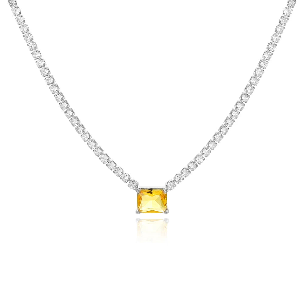 Crystal Stone Love Heart Necklace