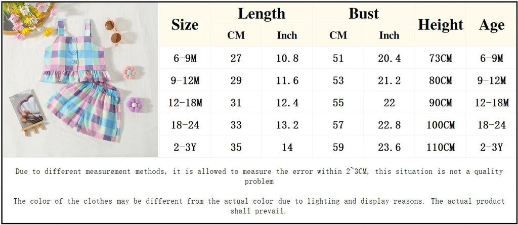 Baby Girl Summer Strap Shorts Set