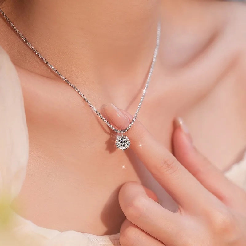 Sterling Silver Zircon Pendant Necklace