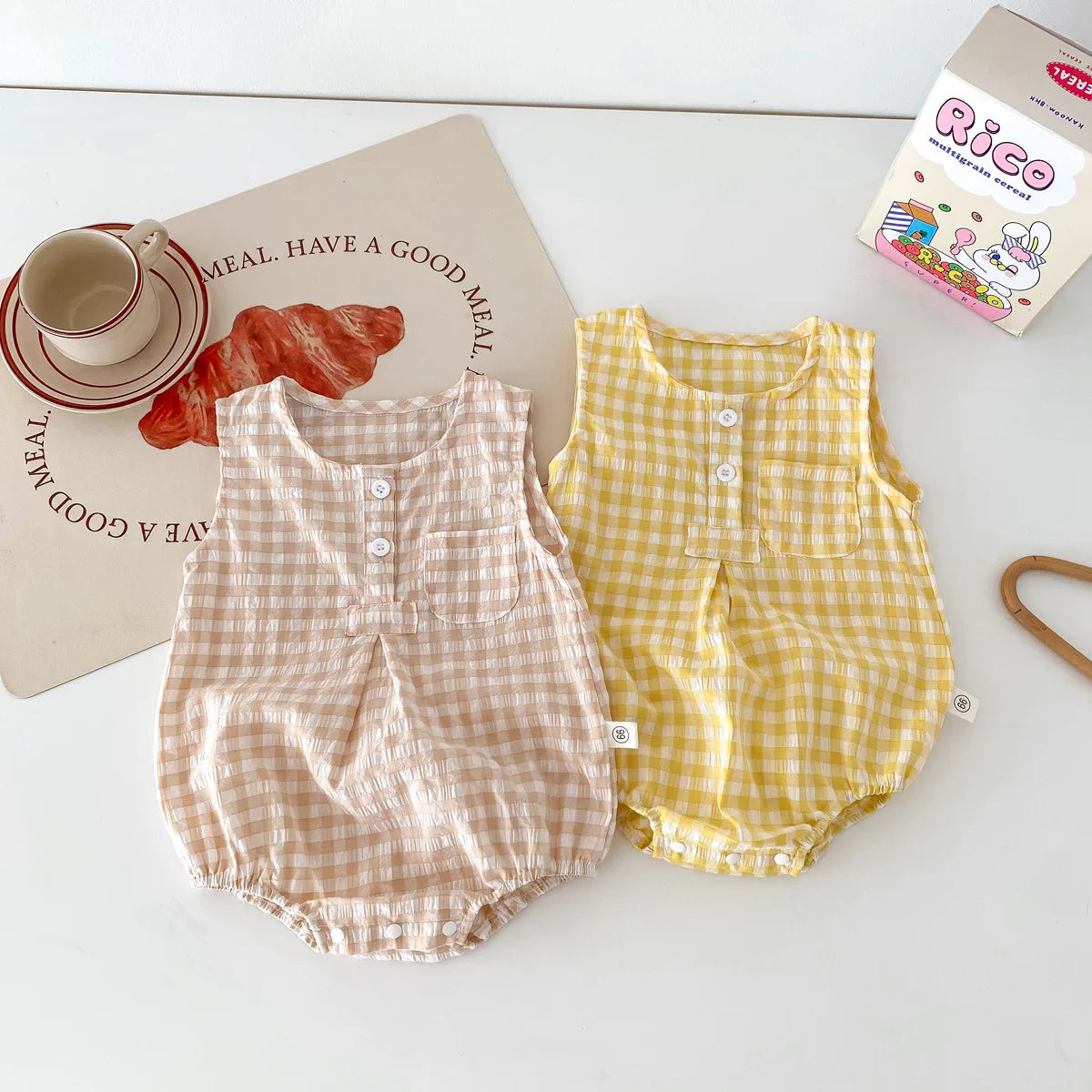 Baby Plaid Sleeveless Jumpsuit (0-24M)