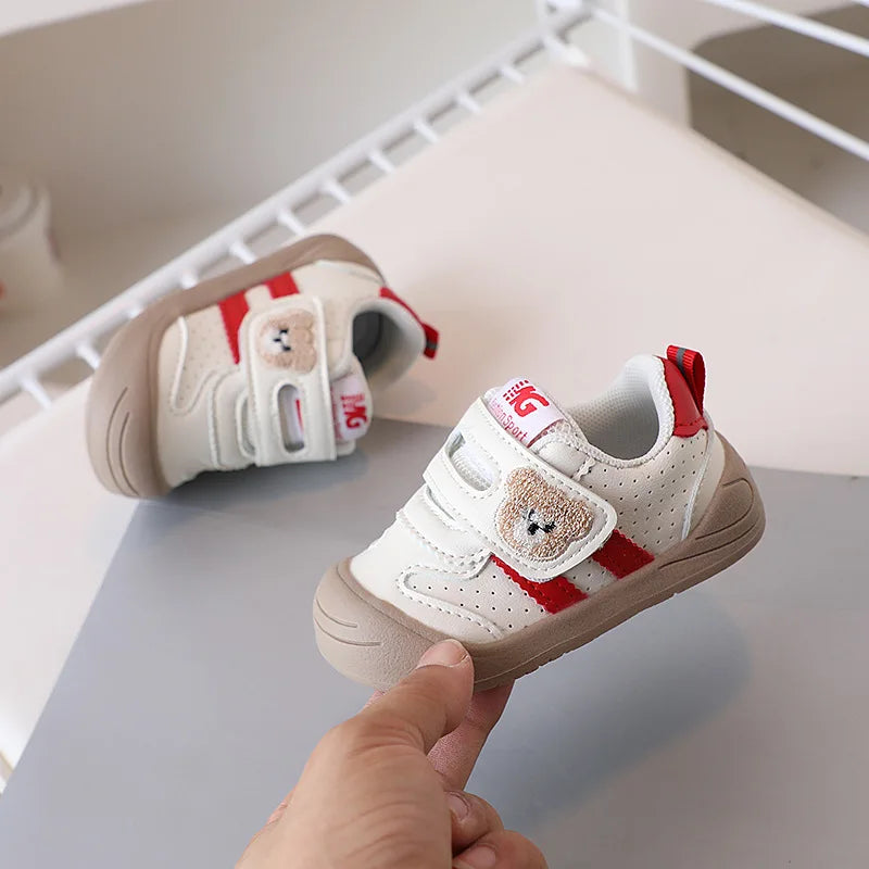 Kids PU Leather Sneakers – Soft-Soled First-Step Toddler Shoes