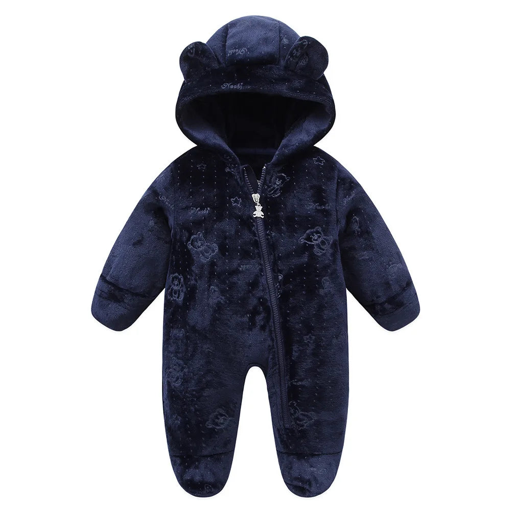 Cute Baby Jumpsuit – Warm Fleece (0–1Y)