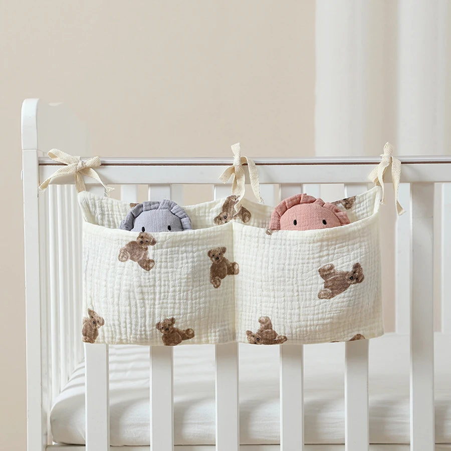 Multifunctional Baby Crib Organizer for Diapers & Bedding Accessories
