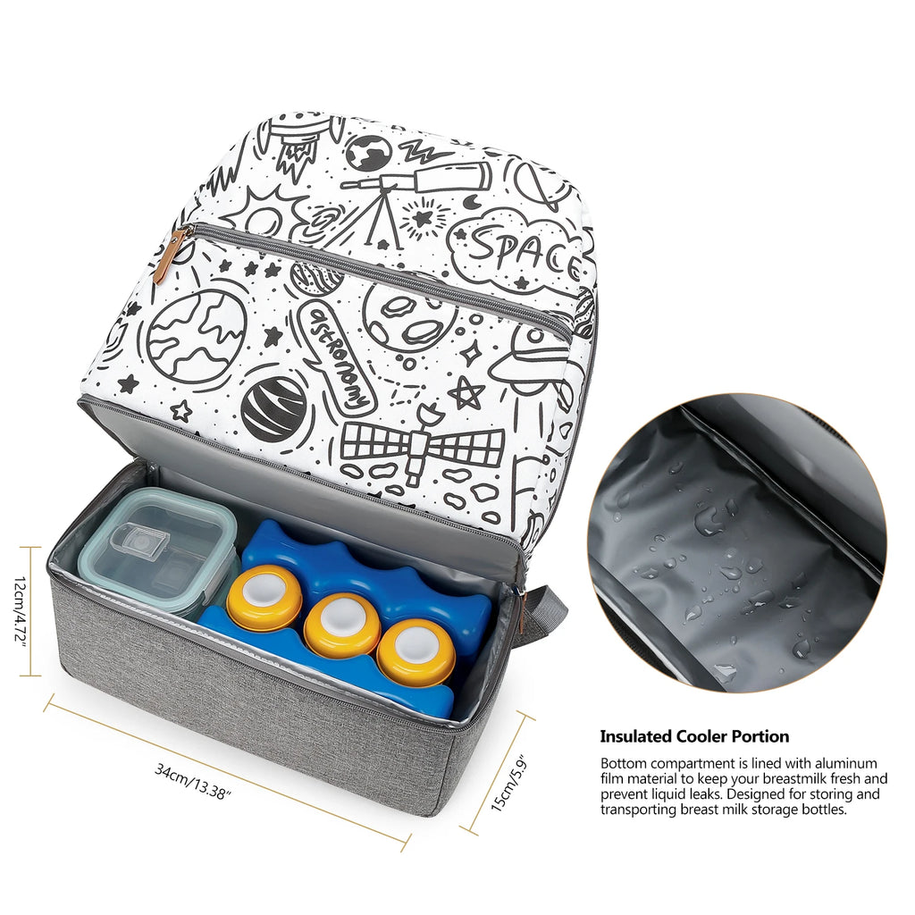 Medium Size Breast Pump Bag – Double Layer Cooler Bag for Outdoor & Working Moms
