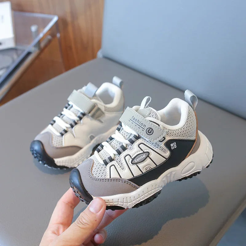 Boys’ Patchwork Sneakers – Casual Outdoor Sports Shoes