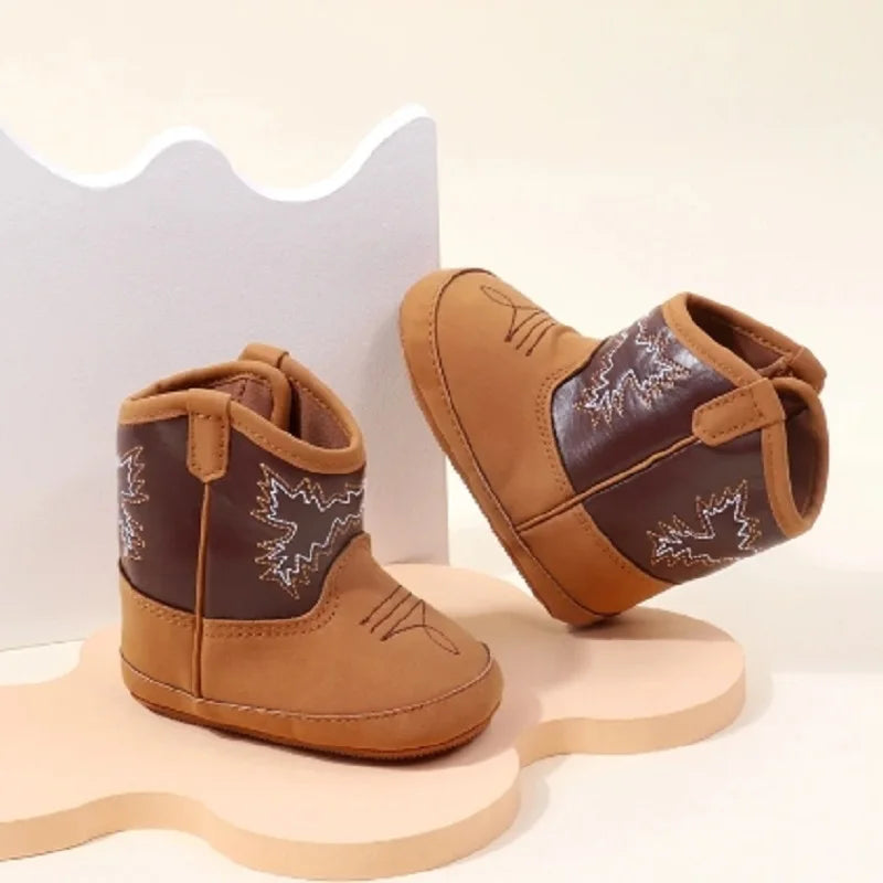 Baby Little Boots (0–18M) – Soft PU Anti-Slip Spring/Autumn Shoes