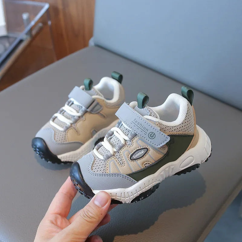 Boys’ Patchwork Sneakers – Casual Outdoor Sports Shoes