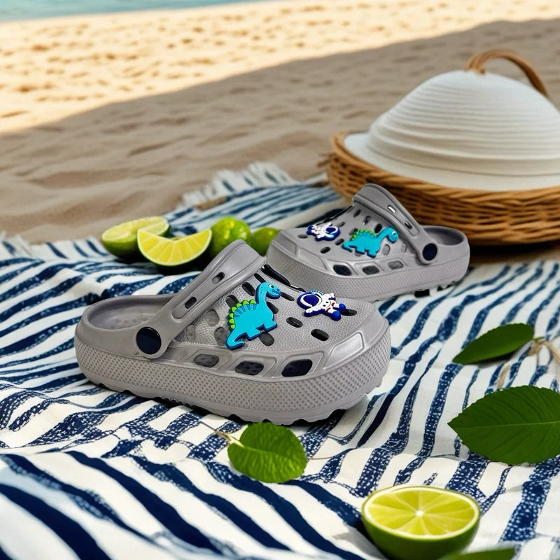 Kids Cartoon Dinosaur Sandals – Thick-Soled Breathable Summer Shoes