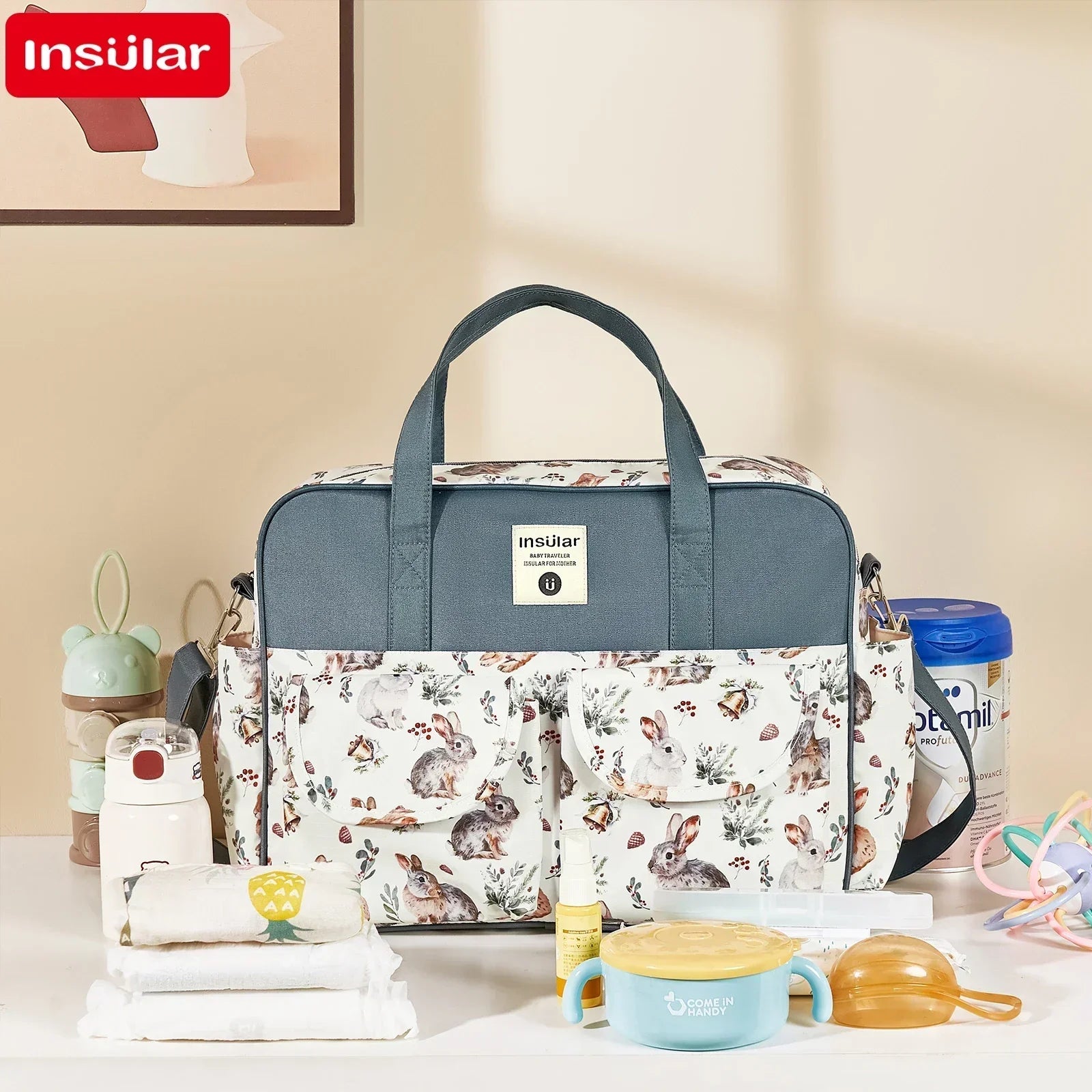 New Mummy Bag – Small Size, Lightweight, Waterproof, Multi-Functional Baby Diaper Crossbody Bag