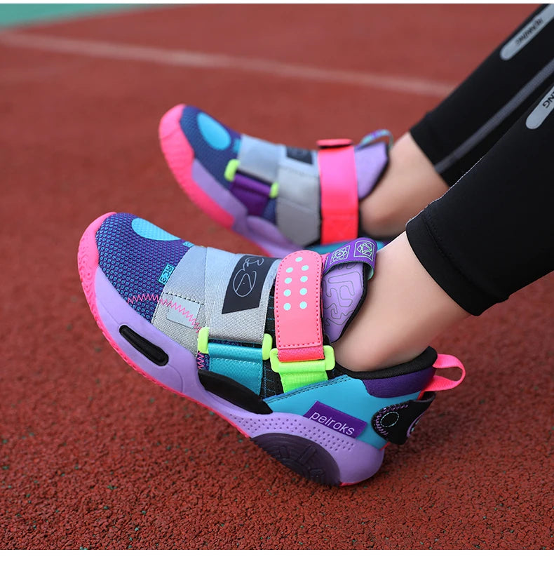 Kids’ Basketball Sneakers – Lightweight, Non-Slip Sports Shoes