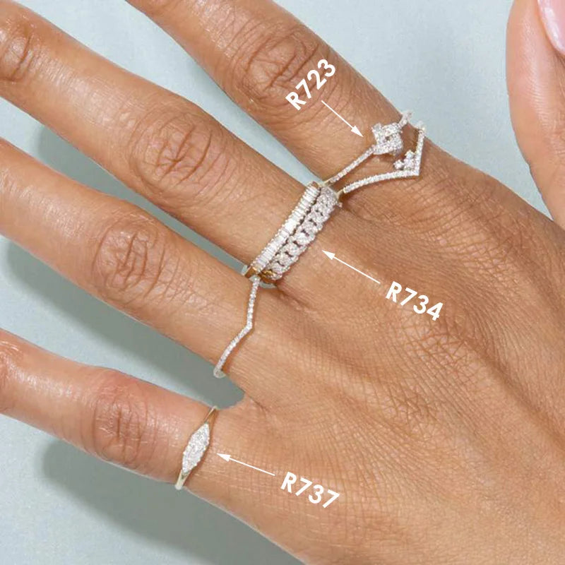 Dainty Zircon Gold Crystal Ring