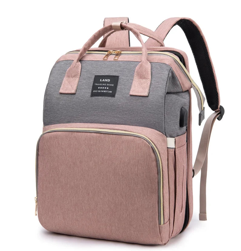 Lightweight Folding Mommy Backpack with Portable Baby Bed