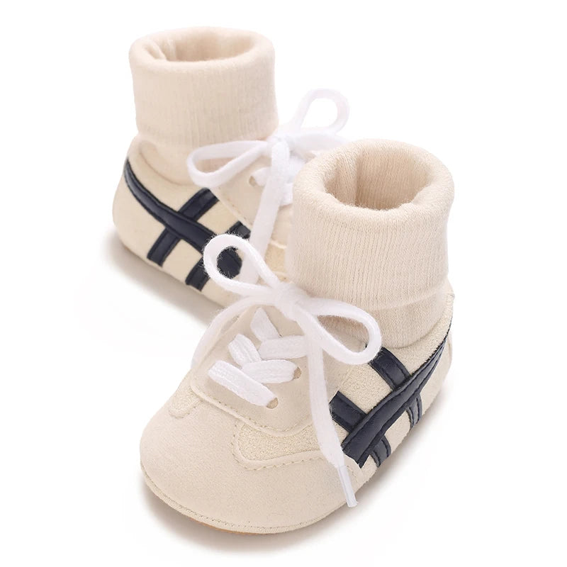 Baby Shoes & Socks (6–12M) – Soft Bottom Anti-Slip Sneakers