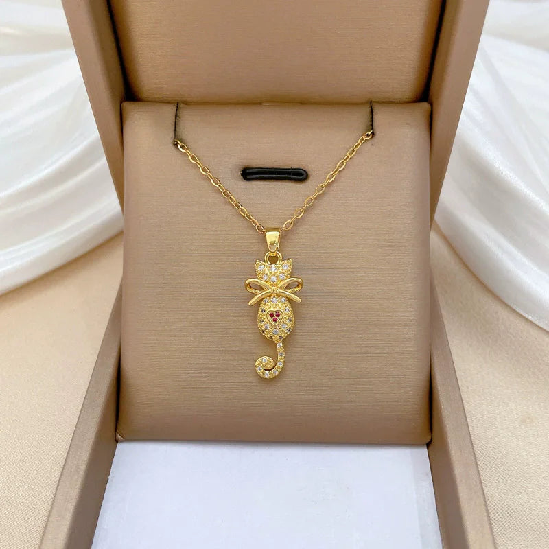 Eilieck Stainless Steel Zircon Necklace