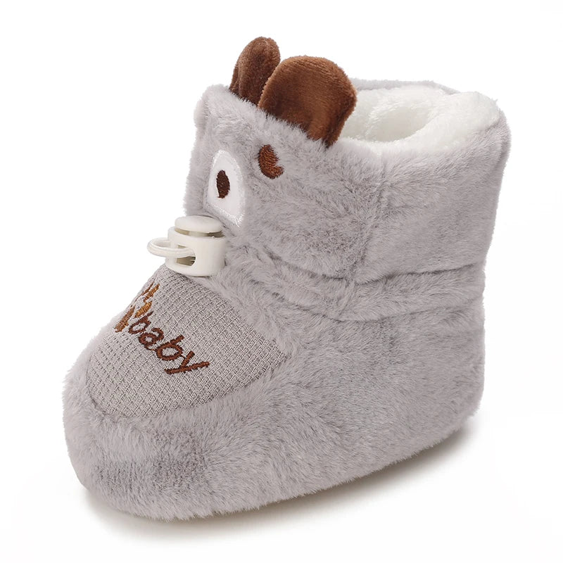 Winter 0-1 Year Old Baby Boots Warm and Cute Soft Soled Shoes