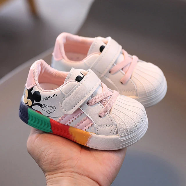 Kids’ Mickey & Minnie Sneakers – Breathable Soft Sport Shoes