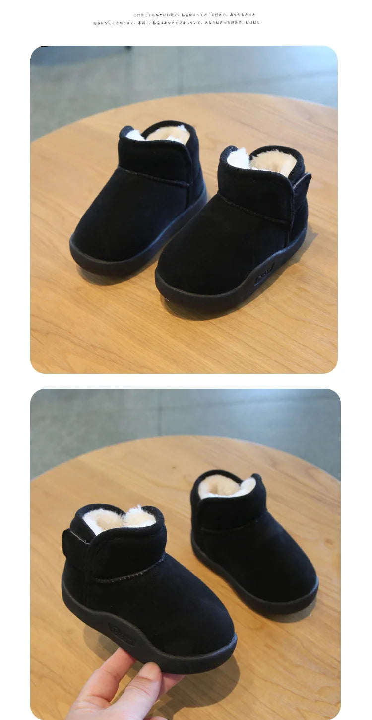 Kids 2025 Winter Snow Boots – Plush Warm Toddler Shoes (Size 15–24)