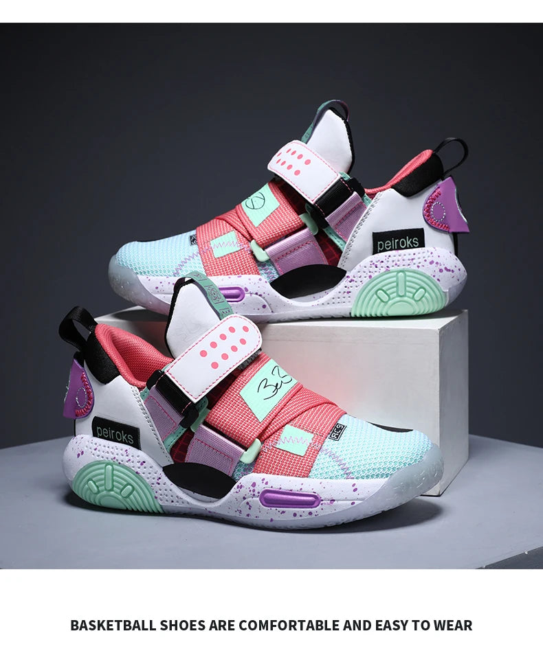 Kids 2024 Basketball Sneakers – Lightweight Non-Slip Sport Shoes