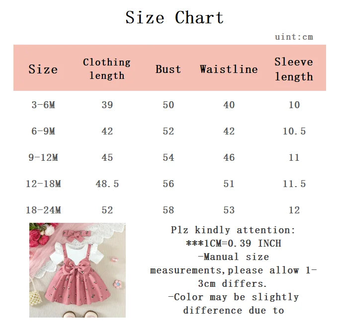 2Pcs/Set Baby girl Dress for 0-24 Months