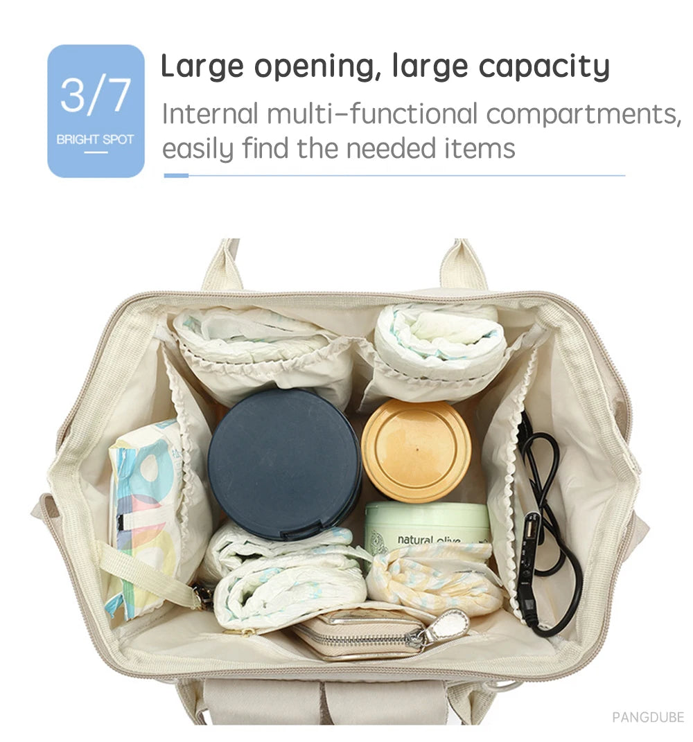 Maternity Diaper Backpack for Travel – Waterproof with Stroller Hooks