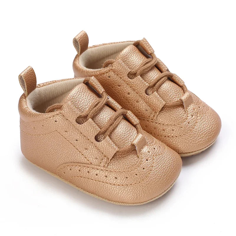 Baby Boys’ Moccasins – White Soft-Sole Non-Slip First-Step Shoes