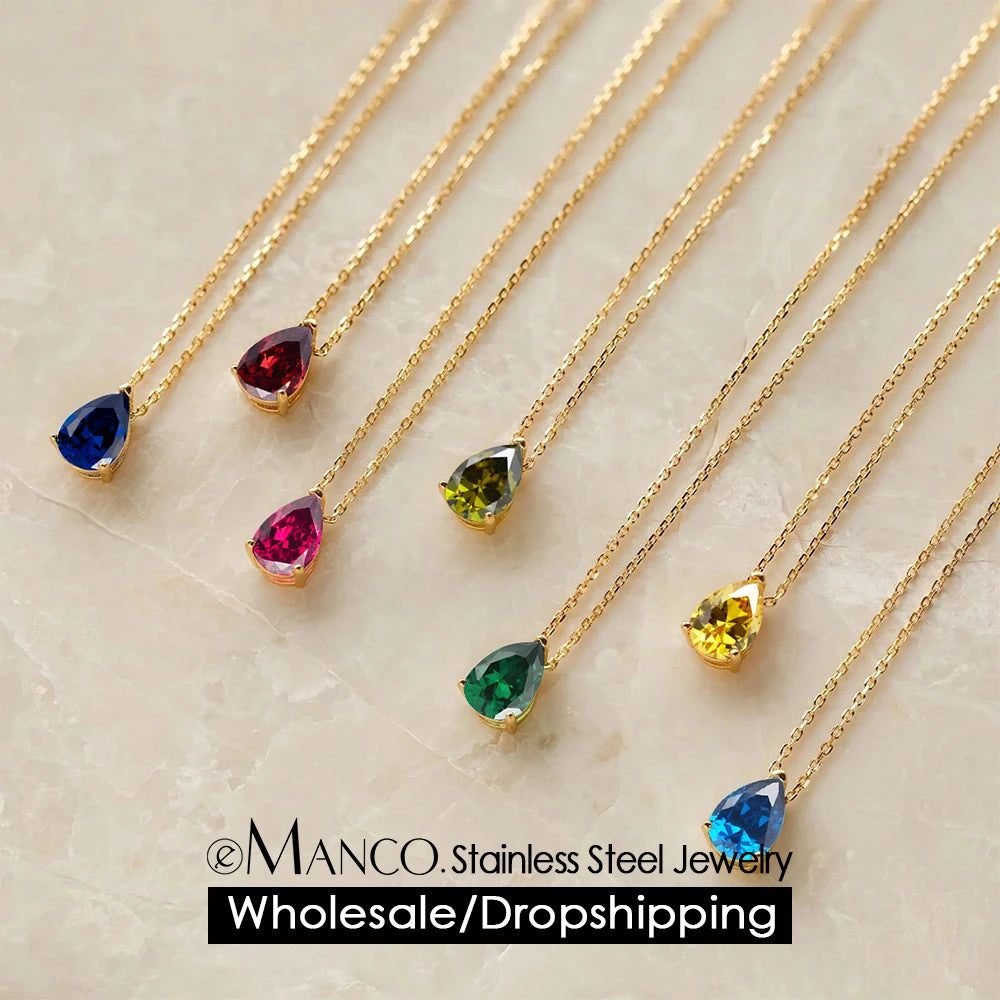 Teardrop Zircon Necklace