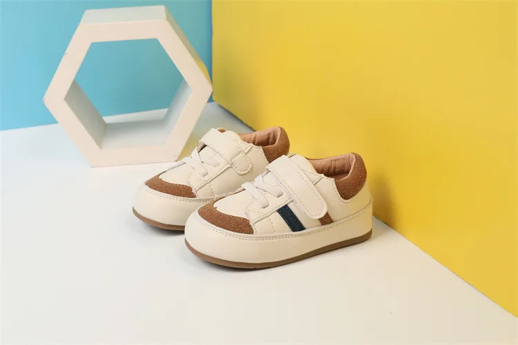 Baby & Toddler Leather Sneakers (0–5Y) – Soft Sole Outdoor Shoes