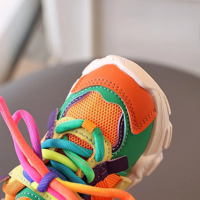Kids Colorful Mesh Sneakers – Breathable All-Season Sport Shoes