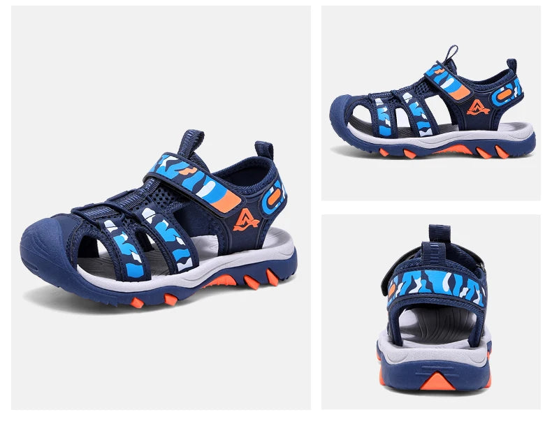 Kids’ Summer Water Sandals – Non-Slip Leather Shoes