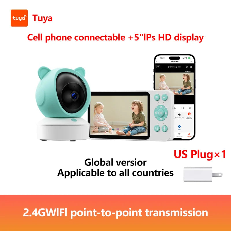 Tuya Baby Camera – 5" HD, Mobile App Control