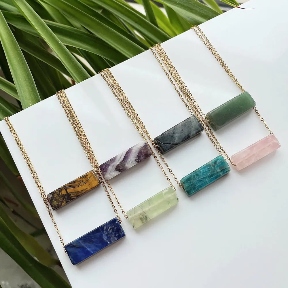 Minimalist Natural Crystal Stone Necklace Healing