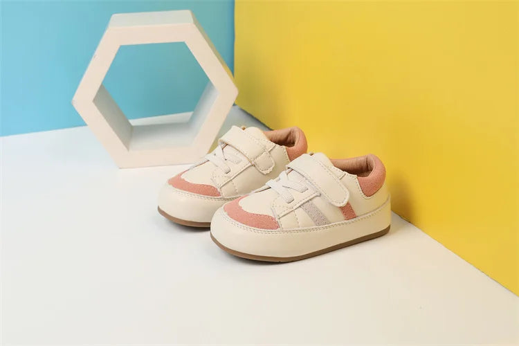 Baby & Toddler Leather Sneakers (0–5Y) – Soft Sole Outdoor Shoes
