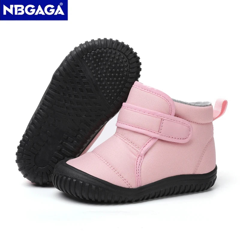 Unisex Kids Winter Snow Boots – Plush Anti-Slip Walking Shoes (Size 19–28)