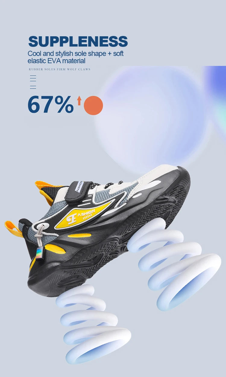 Kids Mesh Sneakers – Breathable Non-Slip Running & Casual Shoes
