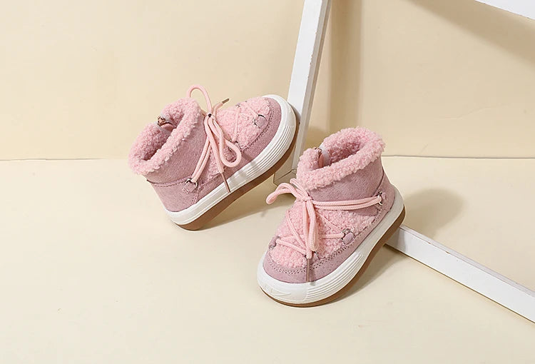 Baby Boots – Warm Plush Rubber Sole Sneakers for Toddlers
