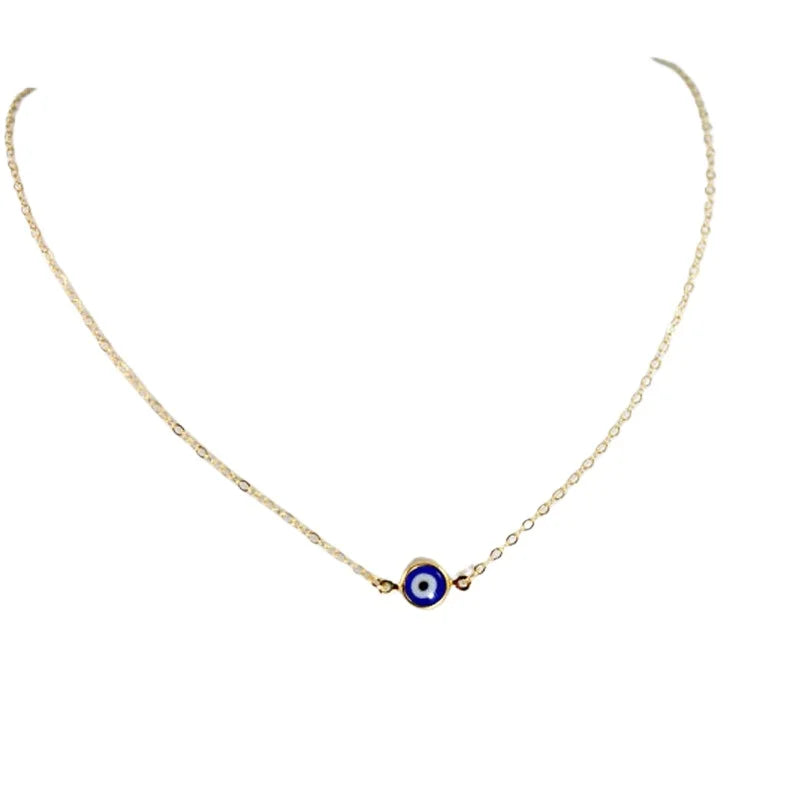 Simple Evil Eye Thin Pendant Women