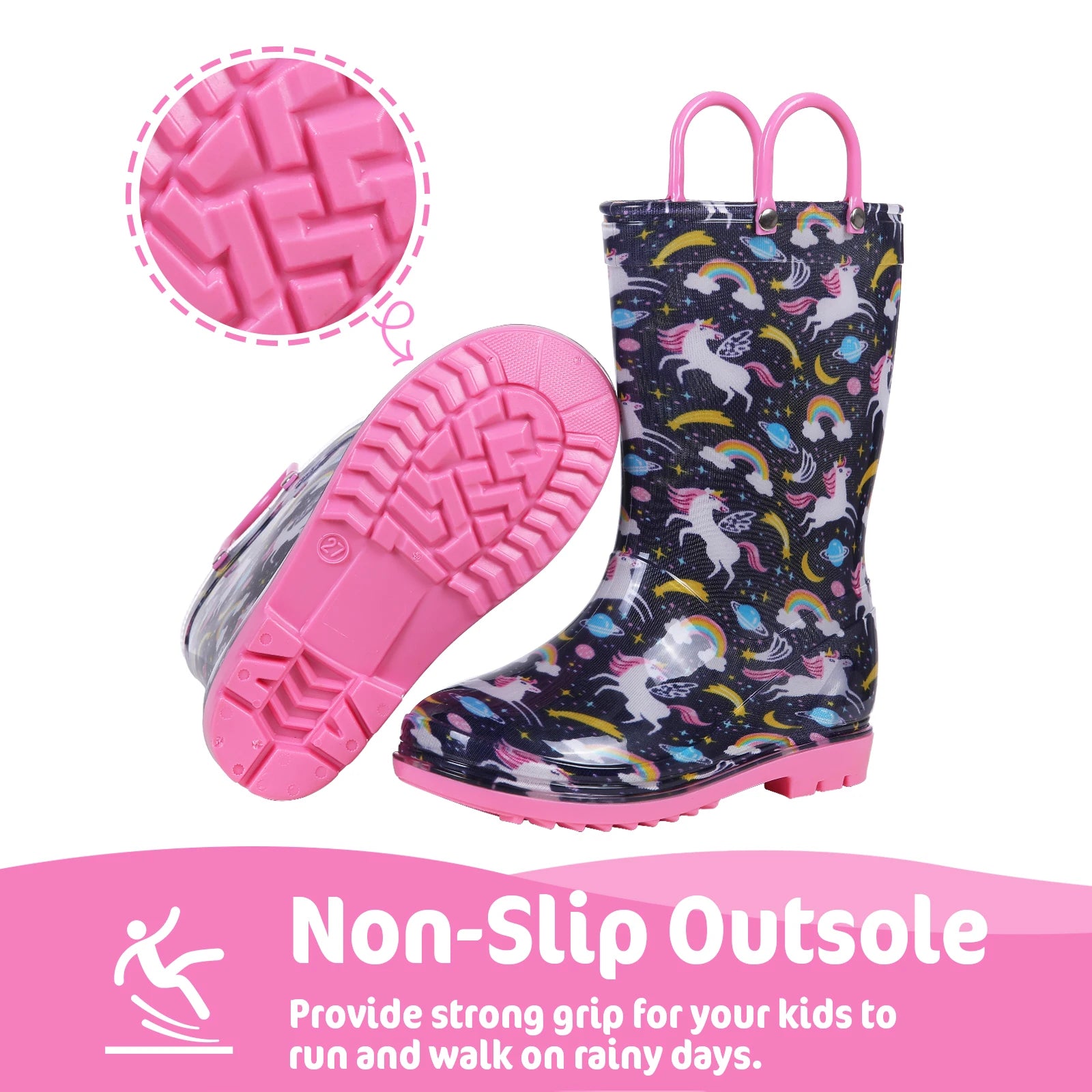 Kids Waterproof Rain Boots – Non-Slip Outdoor Rubber Shoes