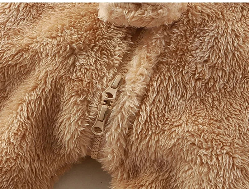 Baby Boys & Girls Winter Romper, Fleece Hooded Onesie