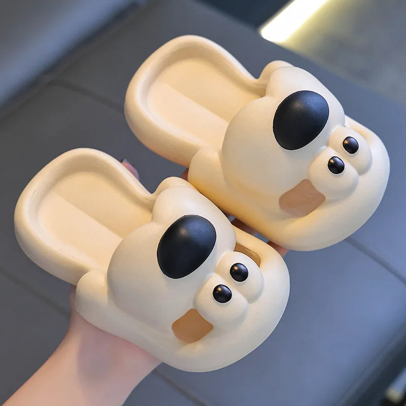 Kids Cartoon Puppy Slippers – Soft Non-Slip Indoor Flip-Flops