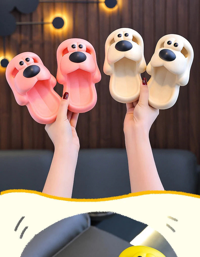 Kids Cartoon Puppy Slippers – Soft Non-Slip Indoor Flip-Flops